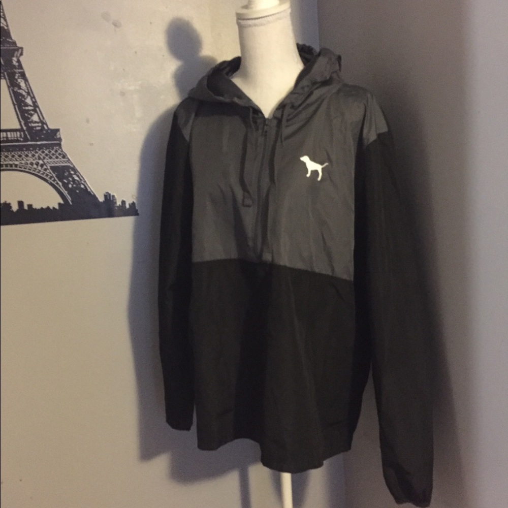 PINK rain hoodie.